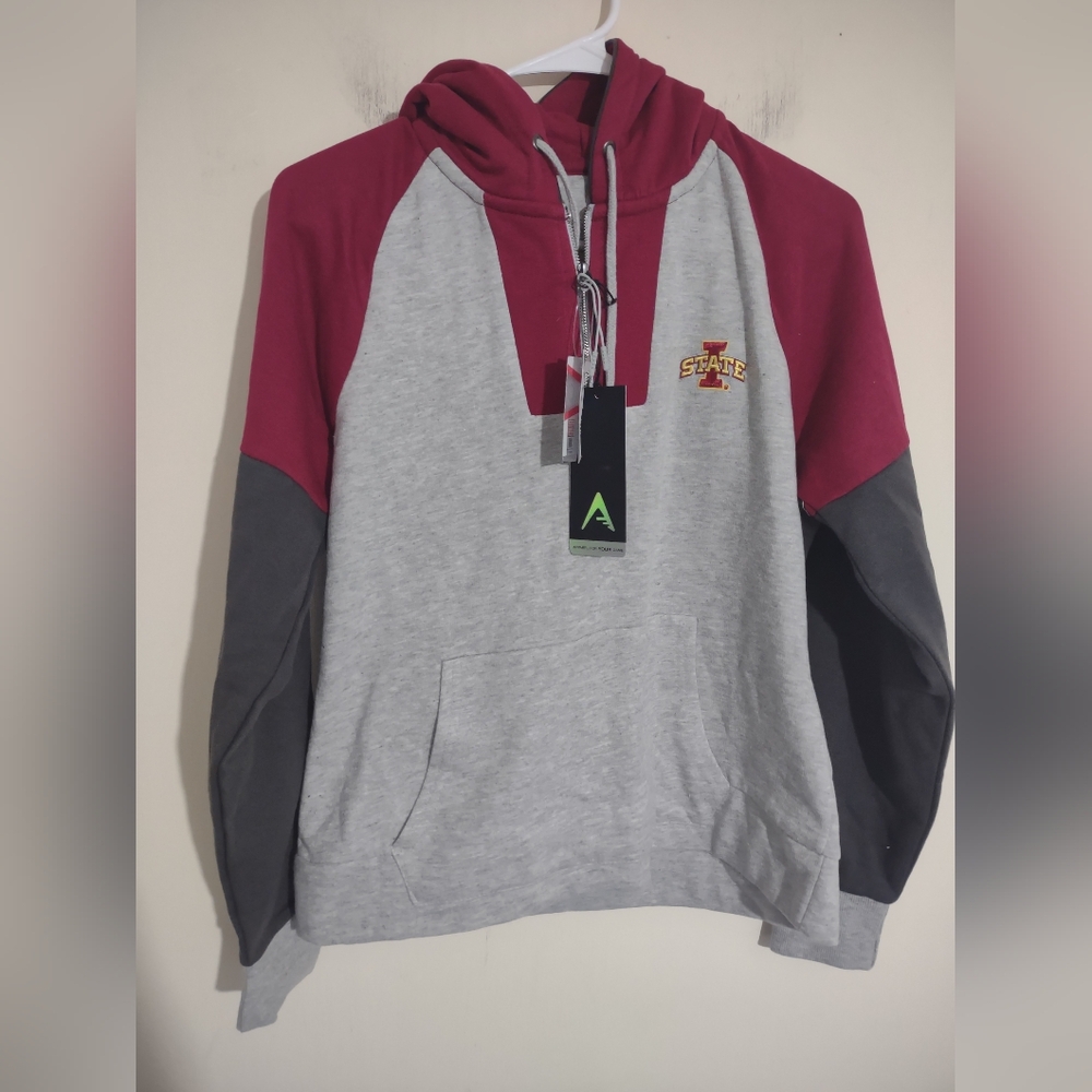 Antigua Iowa State Zippered Hoodie Women's Red/Gray Medium‎ Collegiate Preppy